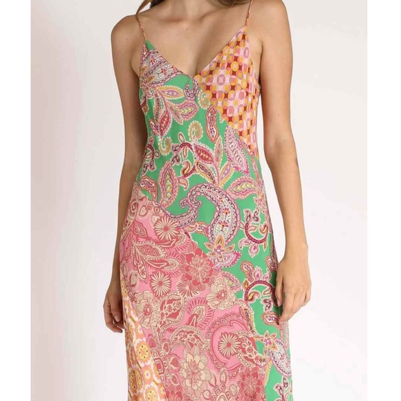 BEST Anthropologie x Kachel Stefani Midi Slip Dress - Multi Color AU10/US6 - Picture 4 of 9